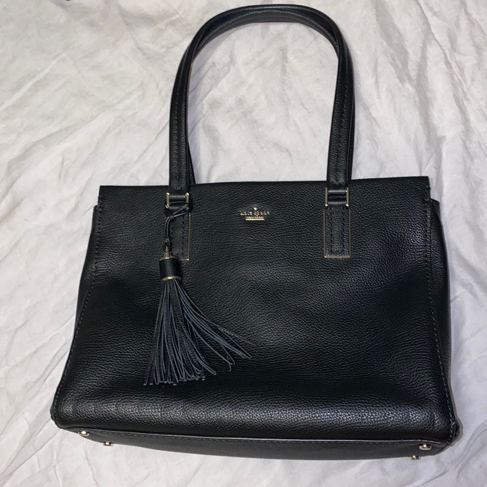 Kate spade black leather tote